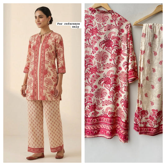 Muslin printed ladies stitched coord set Rc19196