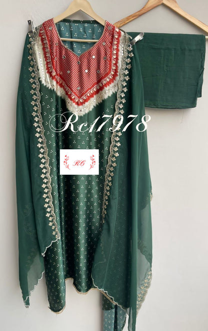 Gajji silk unstitched ladies suit Rc17978