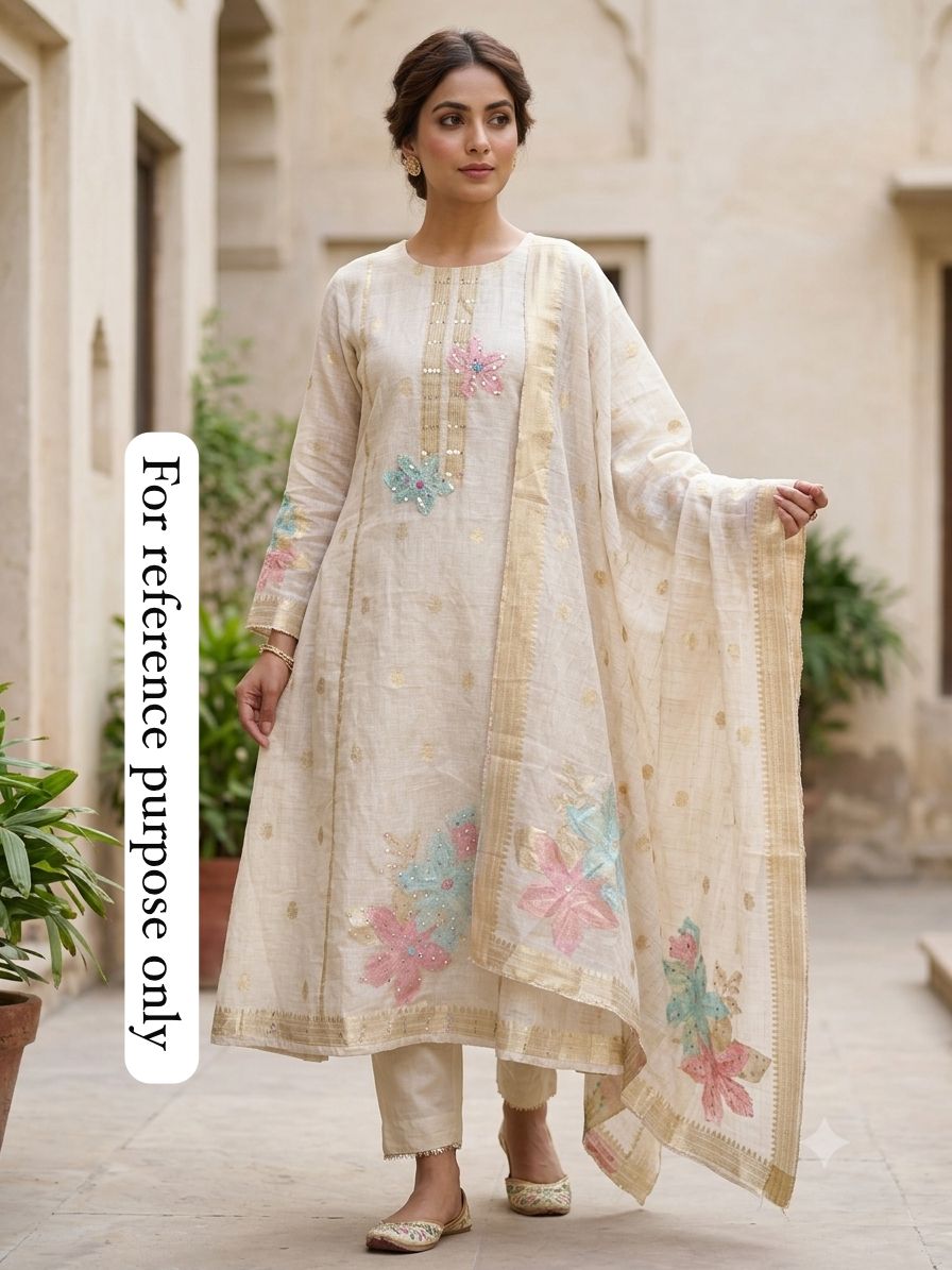 Banarasi weaving mul chanderi unstitched ladies suit Rc18945