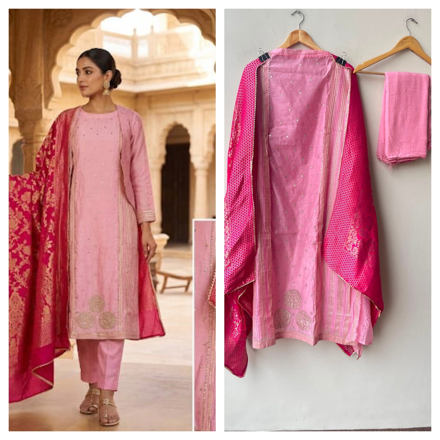 Shimmer chanderi unstitched ladies suit Rc19240