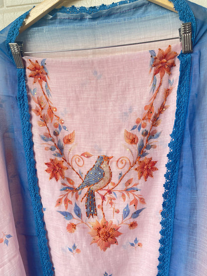 Cotton linen unstitched ladies suit Rc17579 (b)