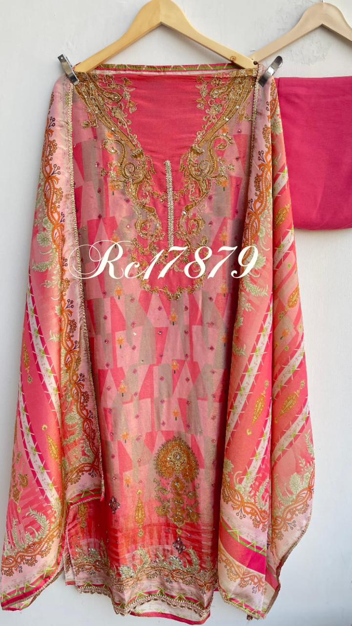 Shimmer silk unstitched ladies suit Rc17879 (a)