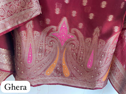 Banarasi silk unstitched ladies suit Rc17878 (c)