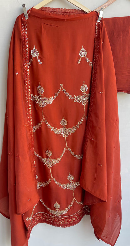 Soft organza unstitched ladies suit Rc17886 (b)