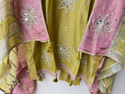 Shimmer silk unstitched ladies suit