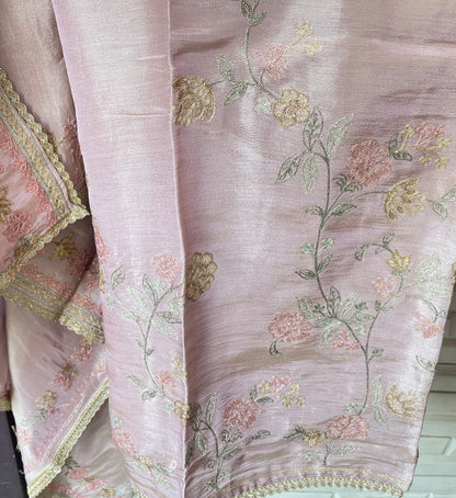 Premium Shimmer Silk Designer 3 pcs Unstitched suit Set