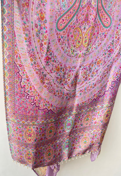 Premium Embroidered Crepe Satin Unstitched 3 Pcs Designer Suit Set