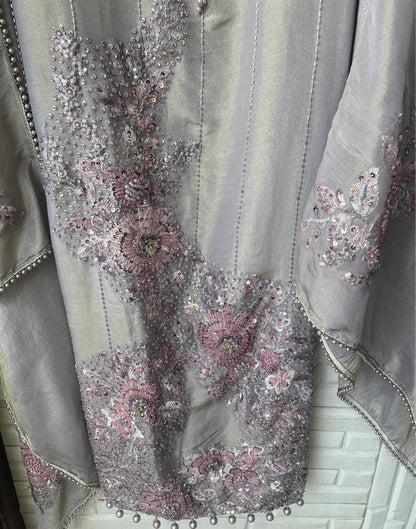 Pure shimmer silk unstitched ladies suit Rc17739