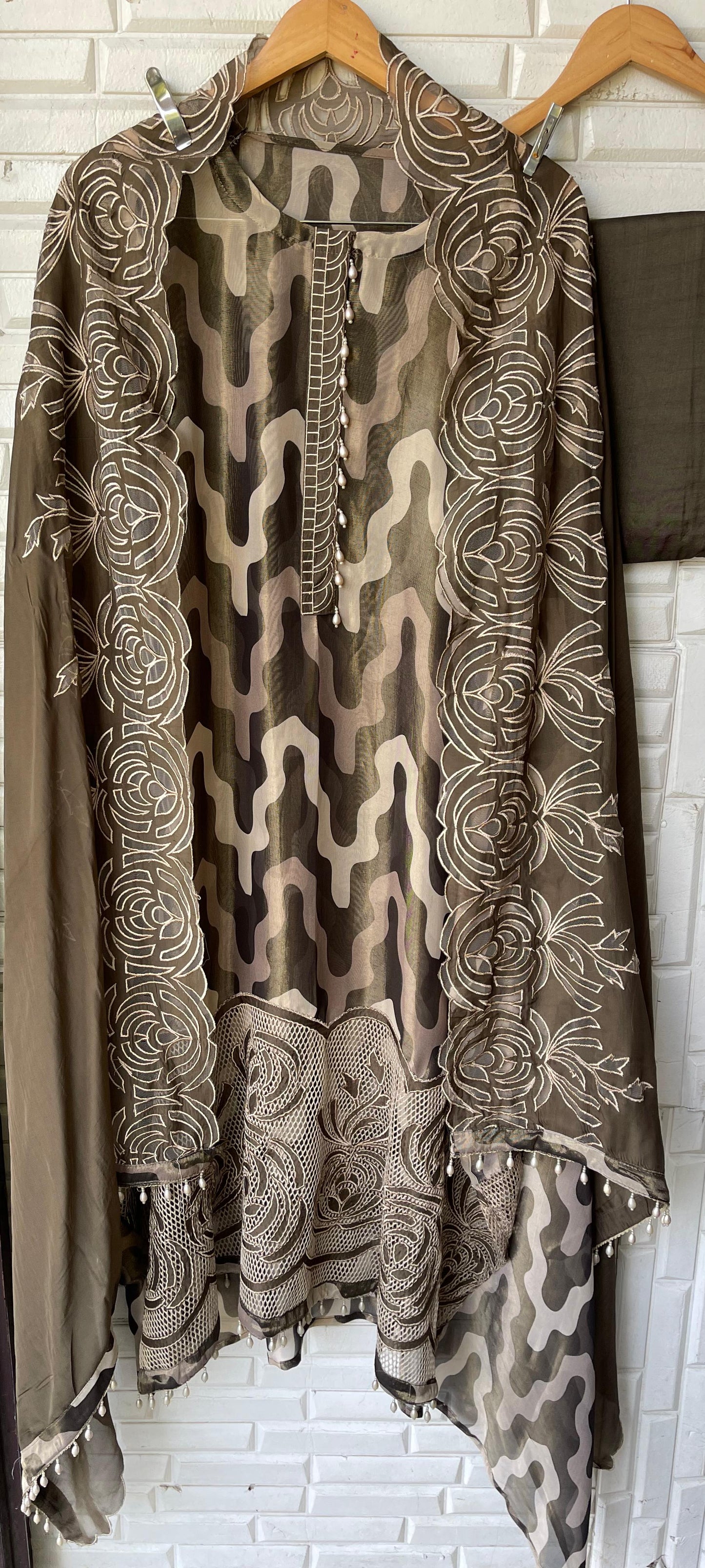 Shimmer silk unstitched ladies suit Rc17753