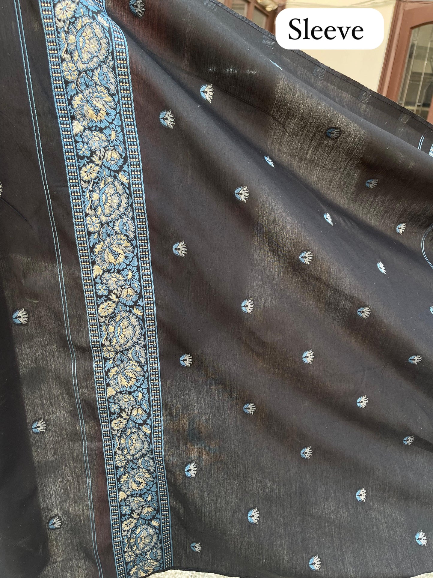 Banarasi jaam dhaani cotton silk unstitched ladies suit Rc17924