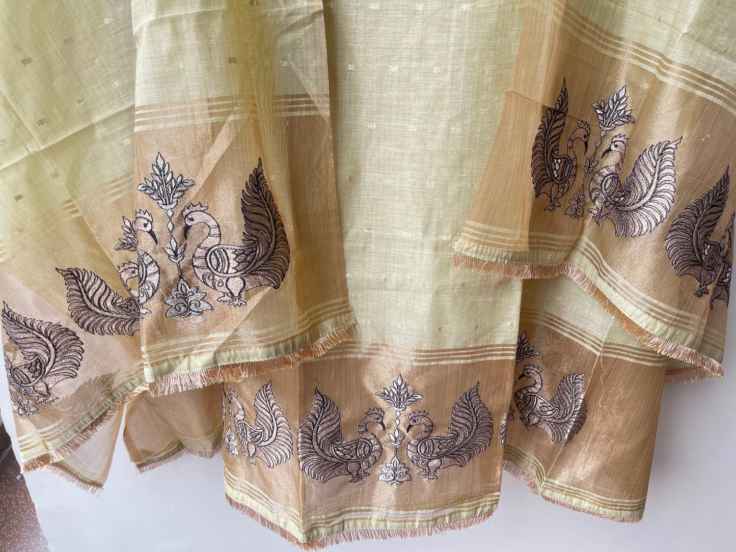 Self Banarasi mul chanderi unstitched ladies suit Rc19062