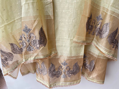 Self Banarasi mul chanderi unstitched ladies suit Rc19062