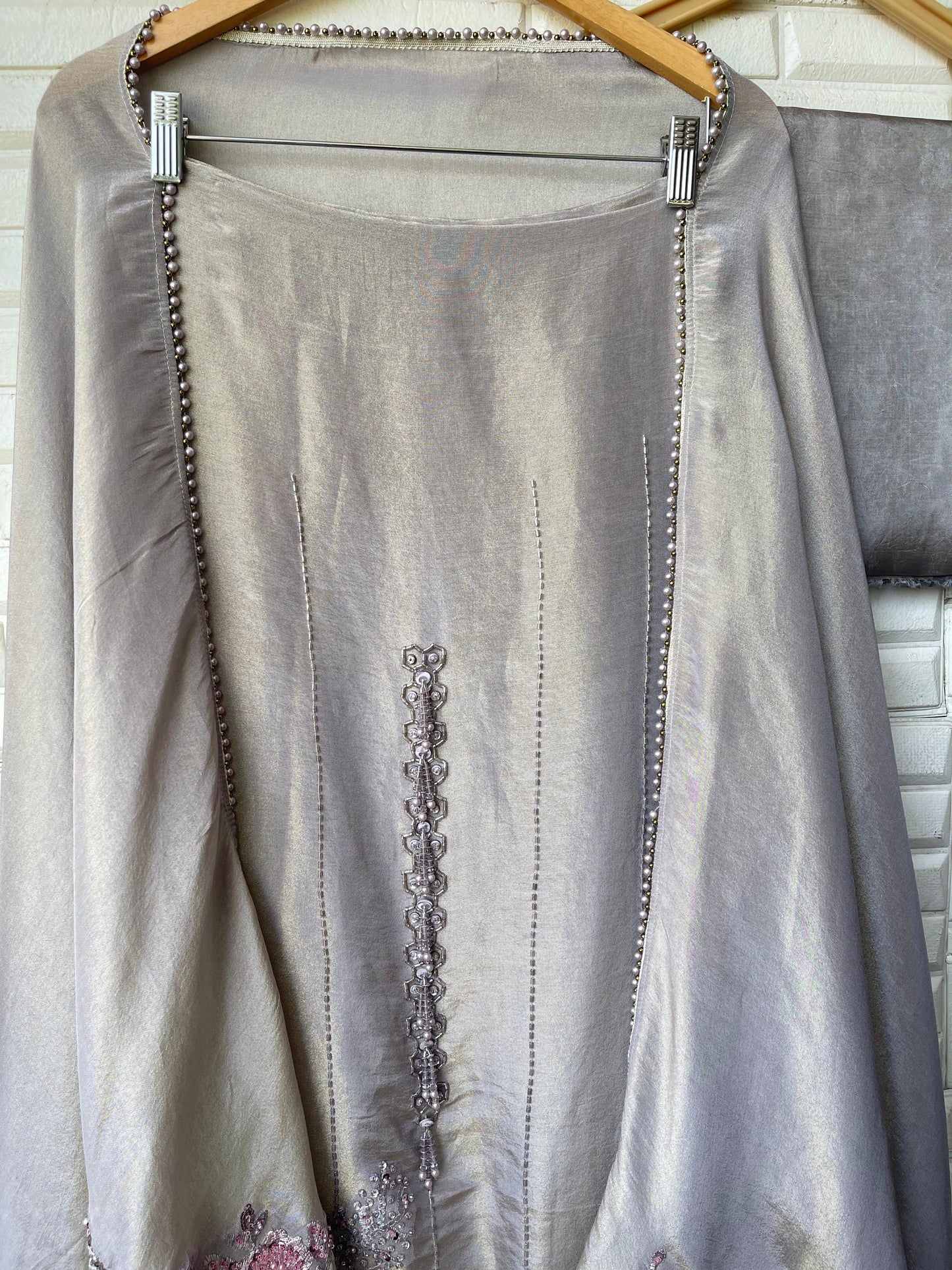 Pure shimmer silk unstitched ladies suit Rc17739