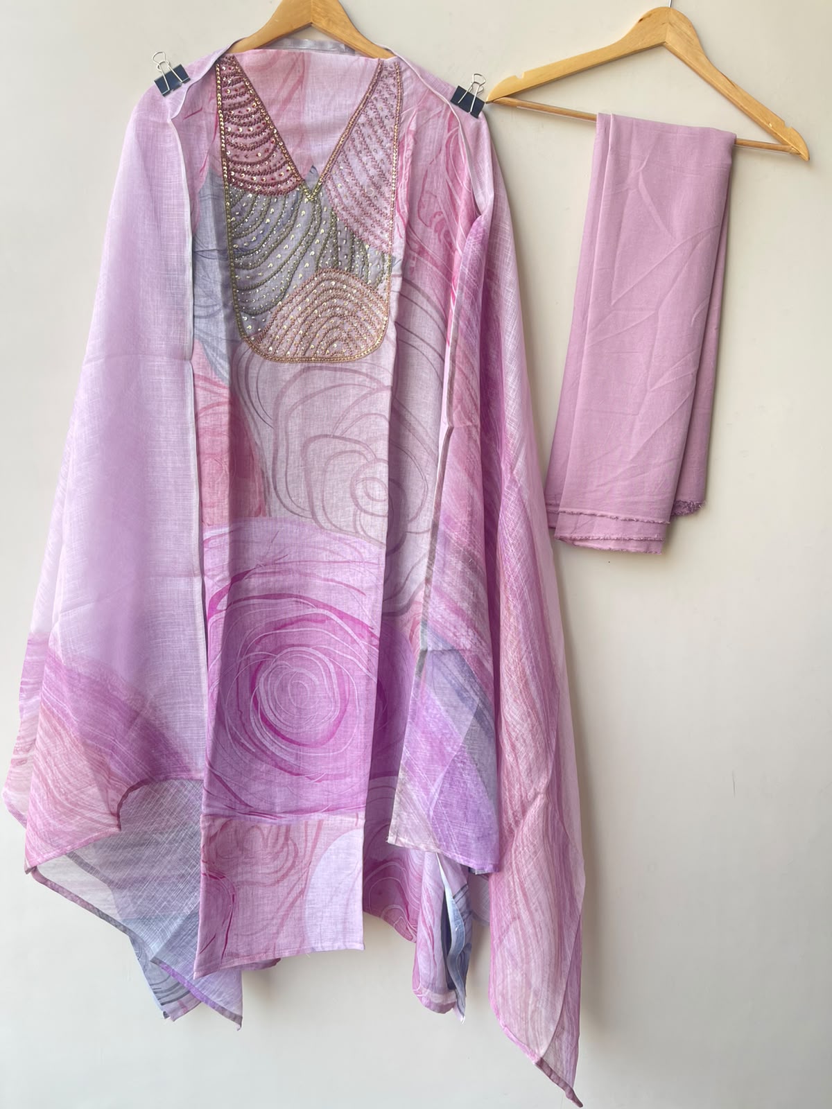 Linen printed unstitched ladies suit Rc19045