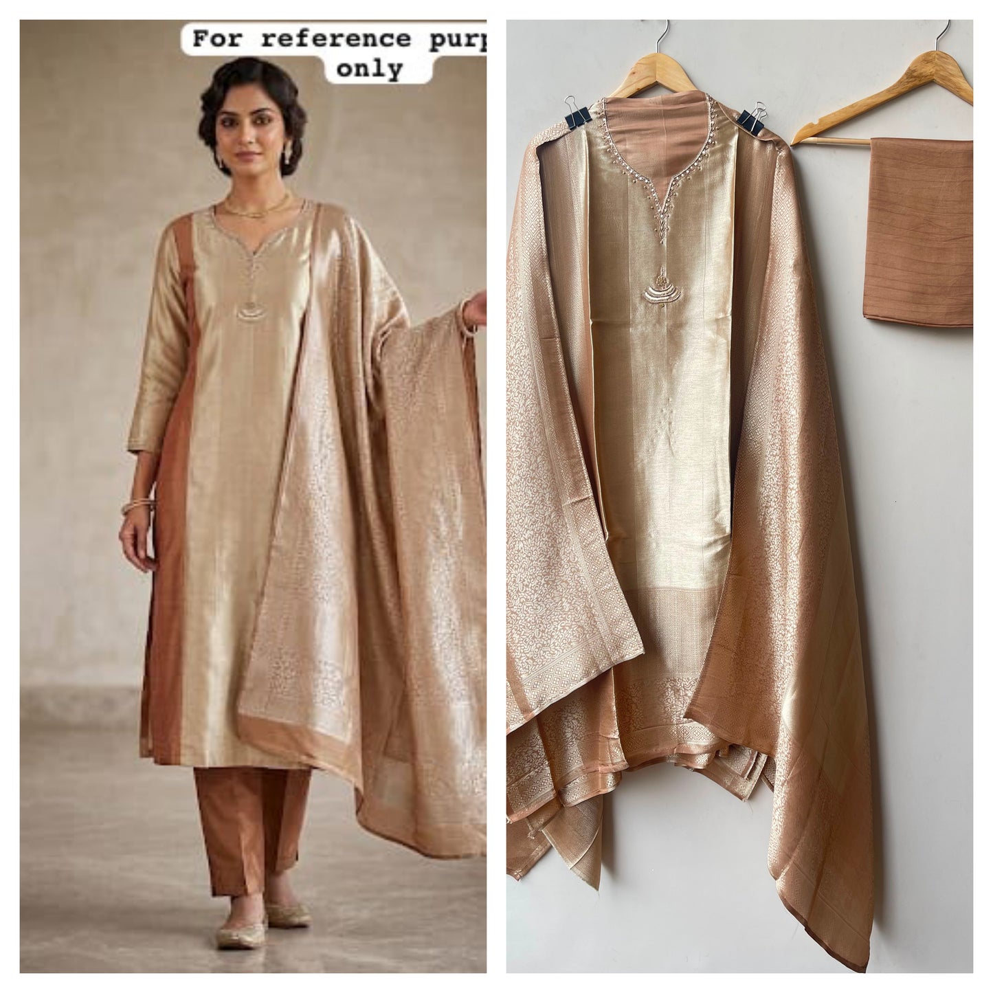 Self giraffe silk unstitched ladies suit Rc19271 (a)