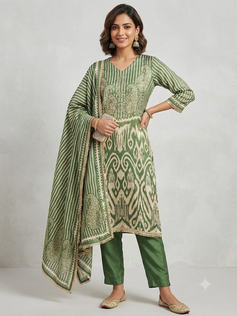 Gajji silk printed unstitched ladies suit Rc19335