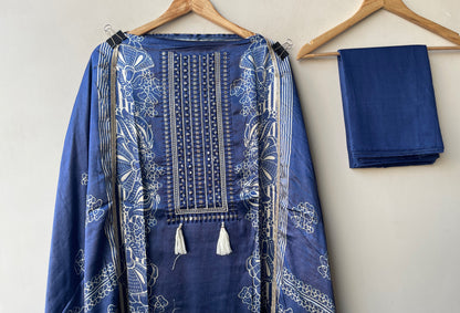 Gajji silk printed unstitched ladies suit Rc19311 (a)
