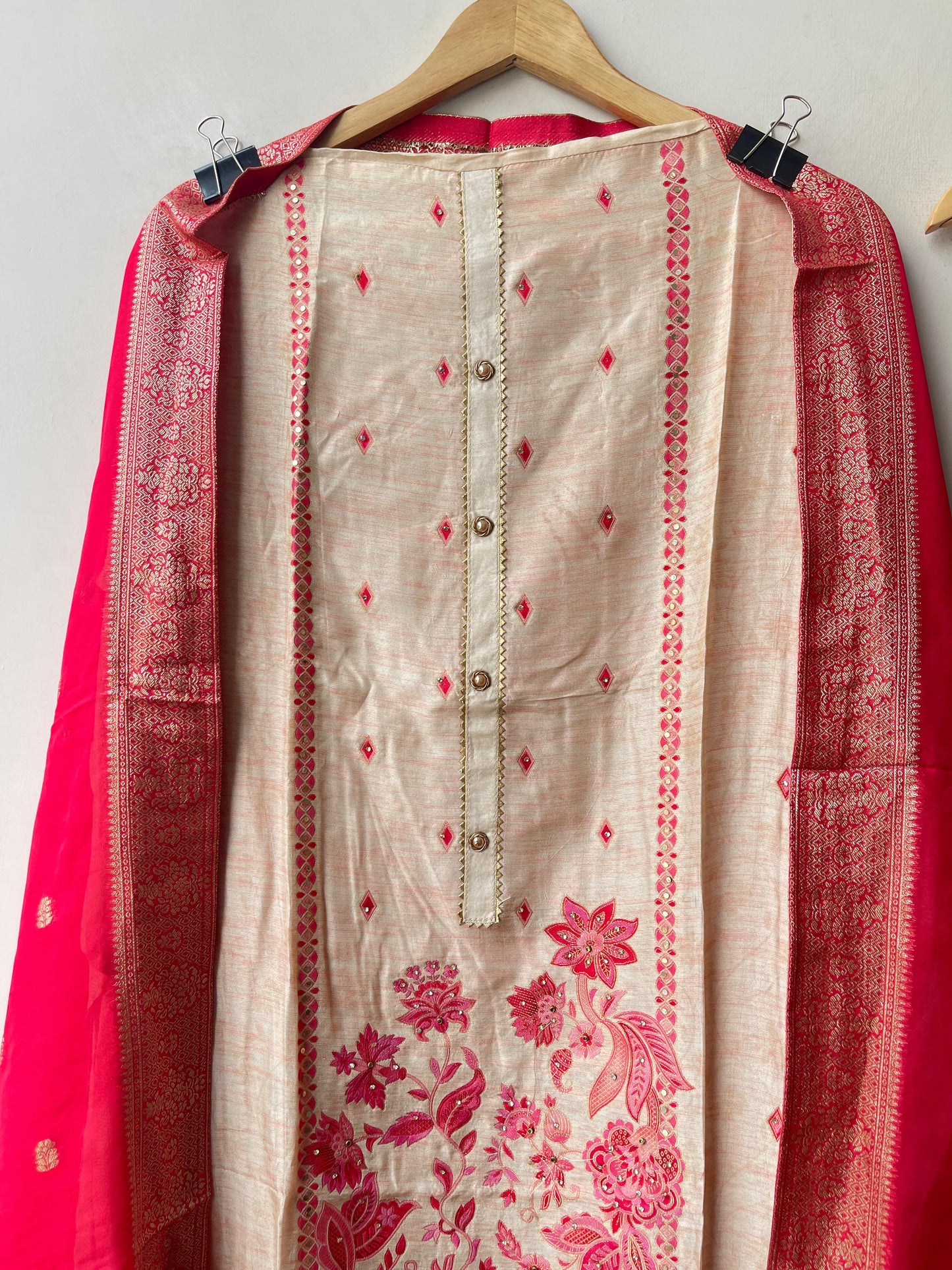 Banarasi self linen silk ladies unstitched suit Rc19325