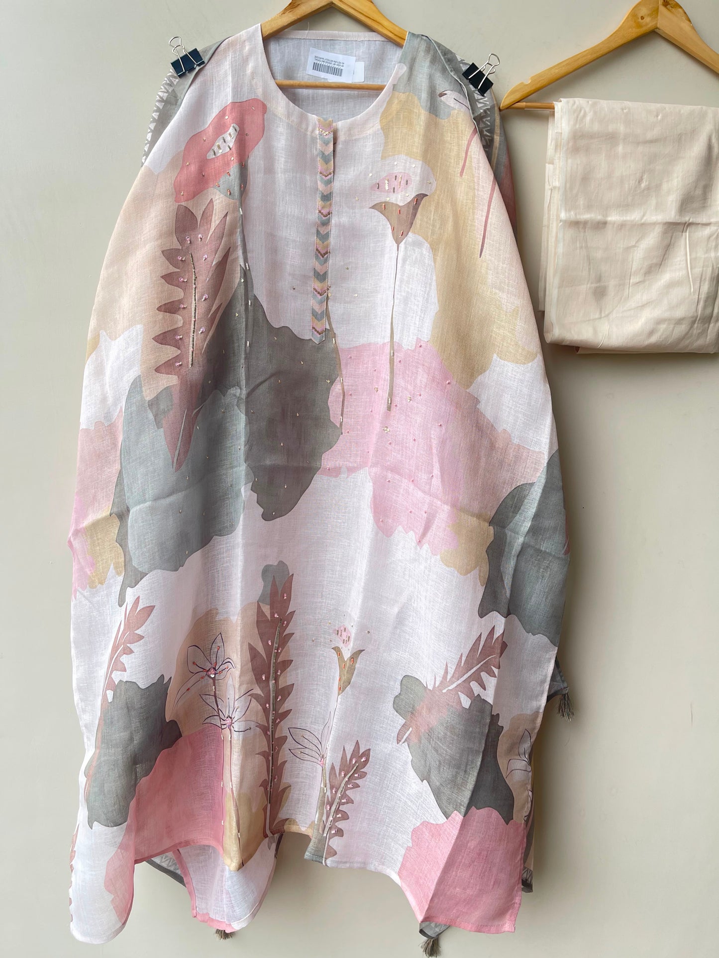 Linen printed fabric ladies unstitched suit Rc19042