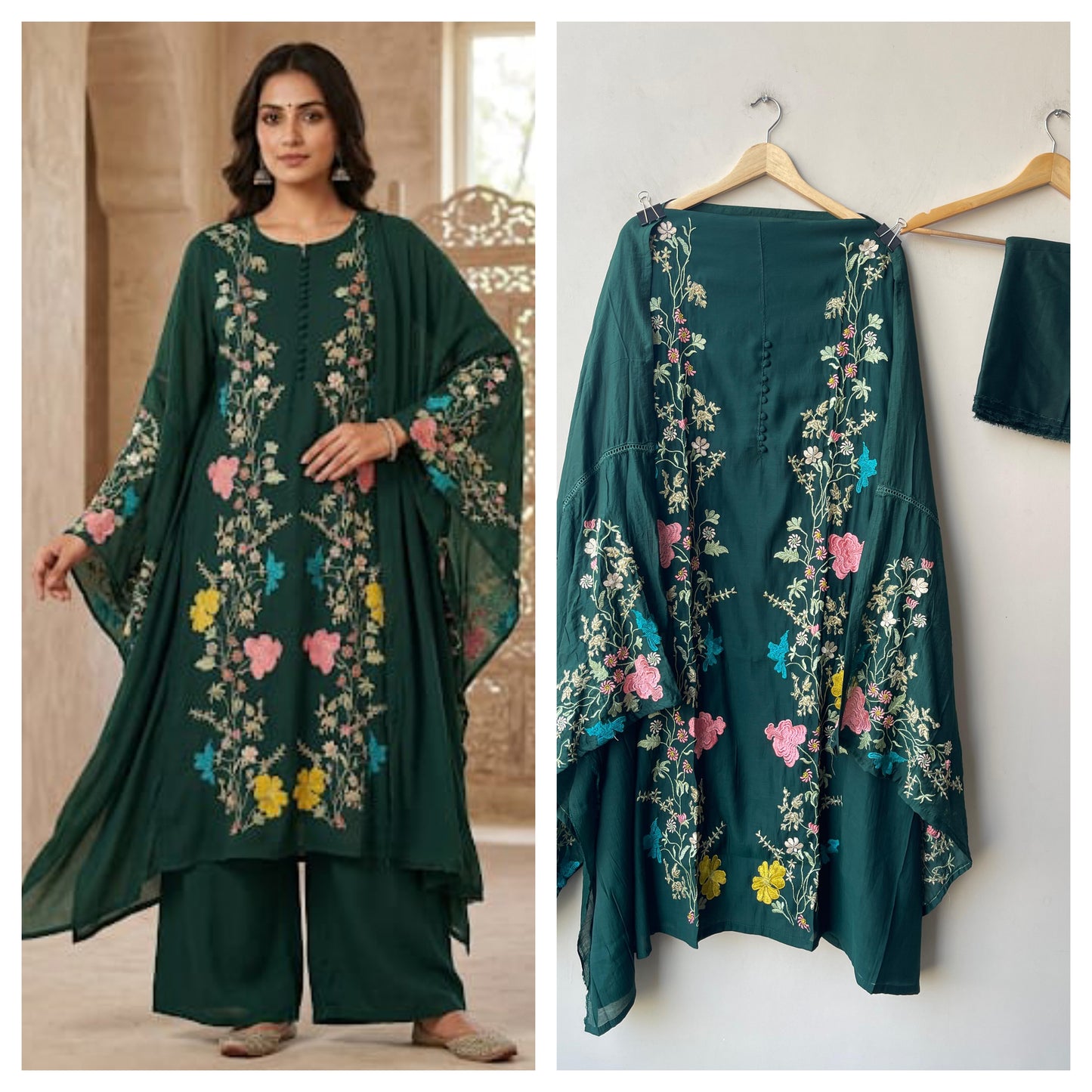 Mul chanderi cotton printed unstitched ladies suit Rc19329 (a)
