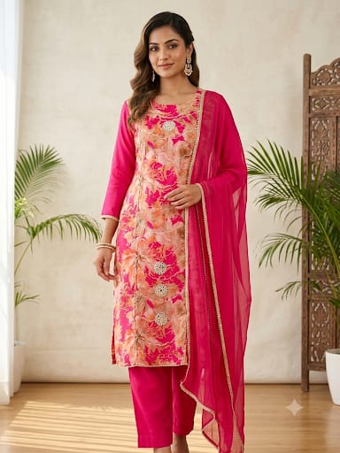 Organza printed unstitched ladies suit Rc19275