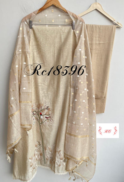 Mul Chanderi Unstitched Ladies Suit RC-18396 – view 3