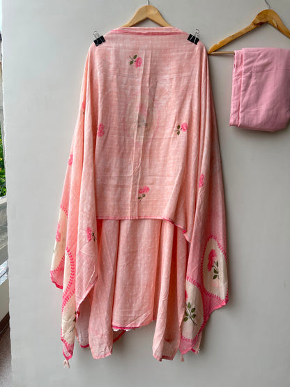 Self linen printed unstitched ladies suit Rc18999