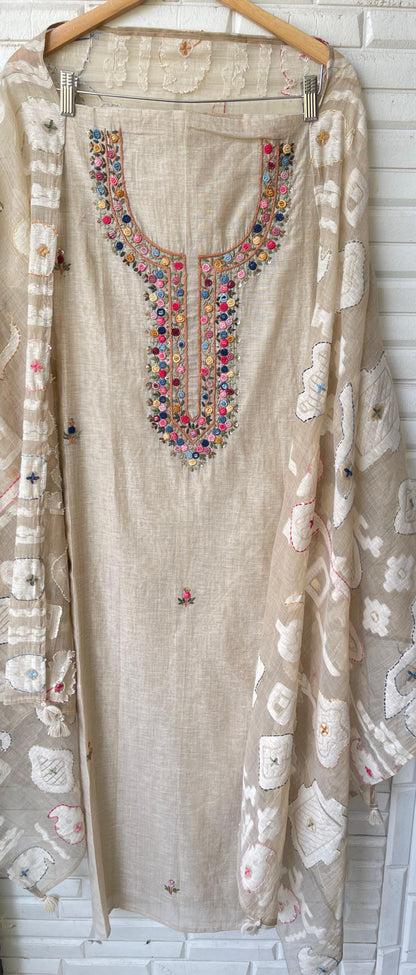 Linen fabric unstitched ladies suit Rc17813