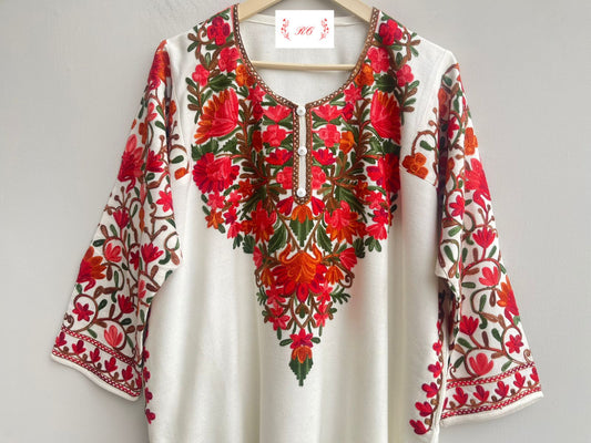 Kashmiri pheron readymade woolen kurta Rc18150