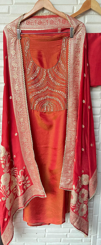 Shimmer silk unstitched ladies suit Rc17789 (a)