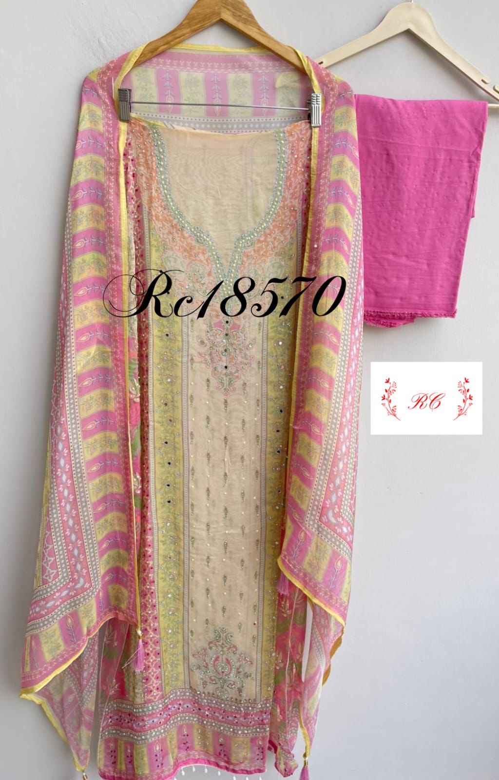 Organza Printed Unstitched Ladies Suit RC-18570 – view 3