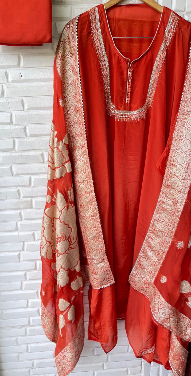 Organza unstitched ladies suit Rc17029