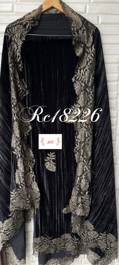 Micra crushed velvet unstitched ladies suit Rc18226