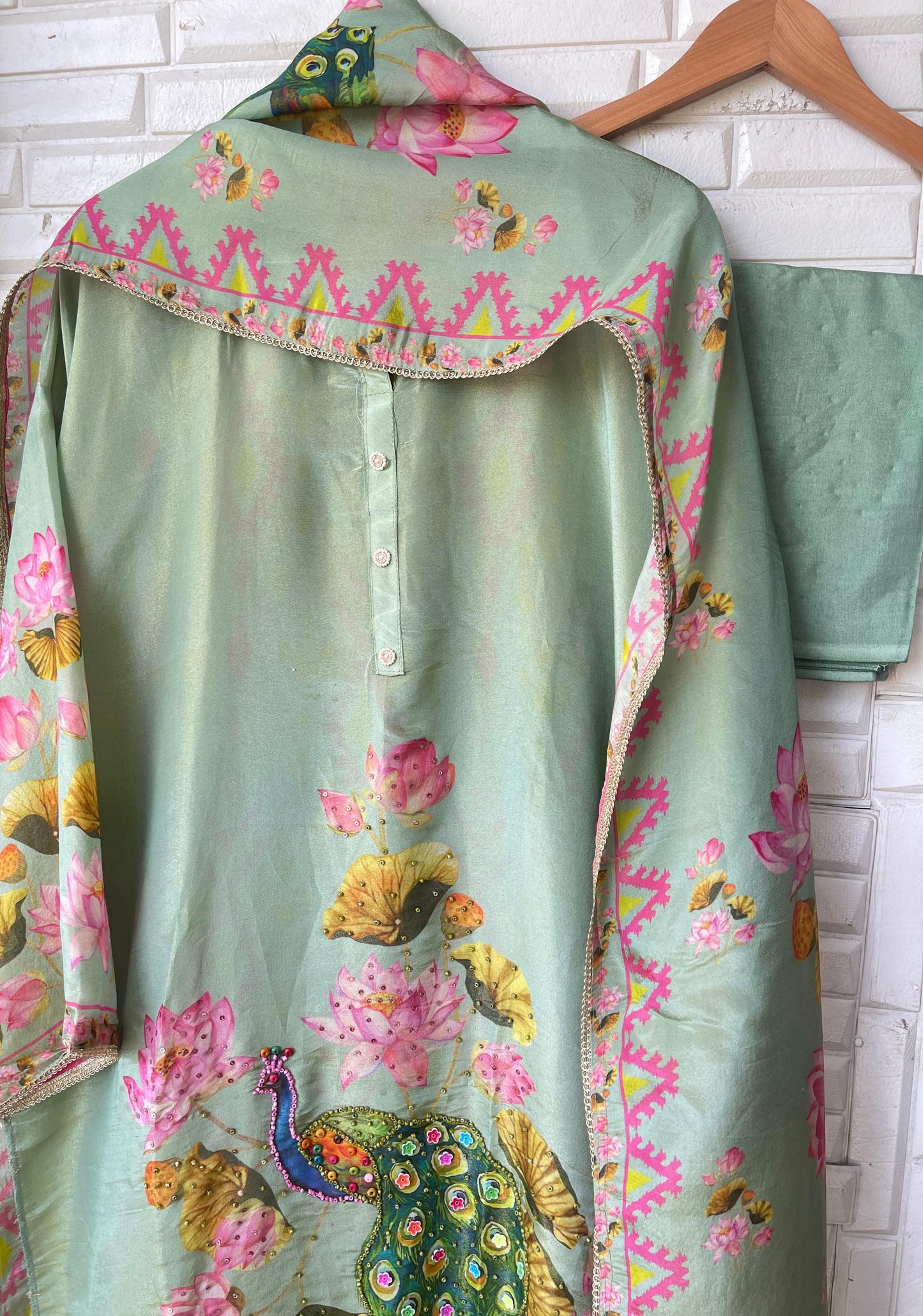 Shimmer silk unstitched ladies suit Rc17823