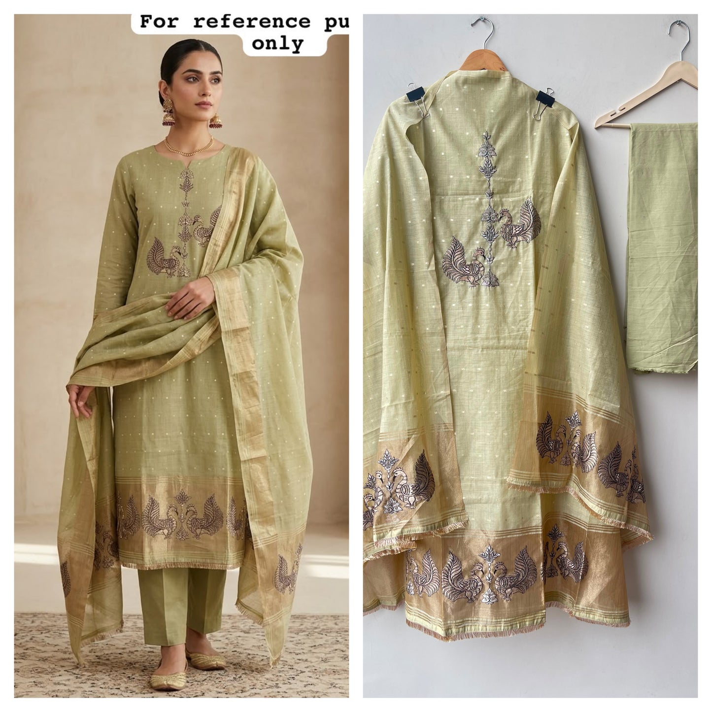 Self Banarasi mul chanderi unstitched ladies suit Rc19062