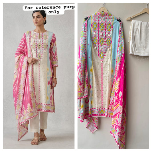 Pure soft cotton printed unstitched ladies suit Rc19055