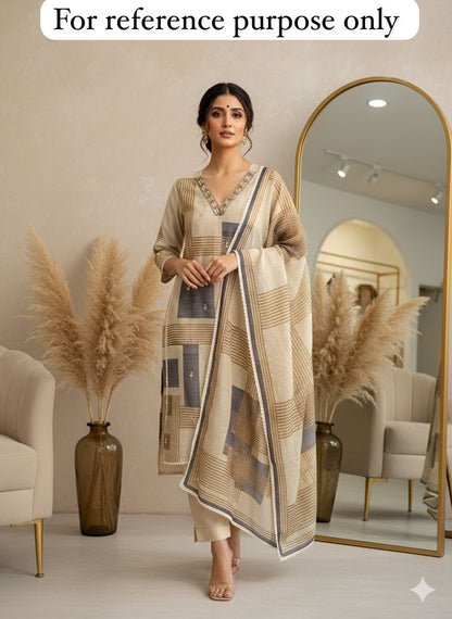 Soft linen unstitched ladies suit Rc18455