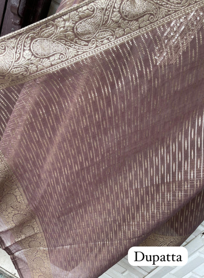 Banarasi shimmer silk unstitched ladies suit Rc17666 (b)