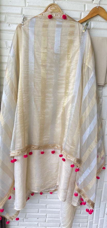 Banarasi shimmer silk unstitched ladies suit Rc17751