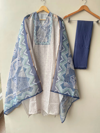 Linen printed unstitched ladies suit Rc19029