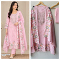 Mul Chanderi Embroidered unstitched ladies suit