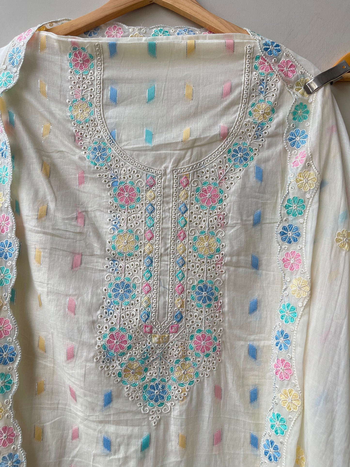 Mul cotton jaam dhani weaving unstitched ladies suit Rc18997