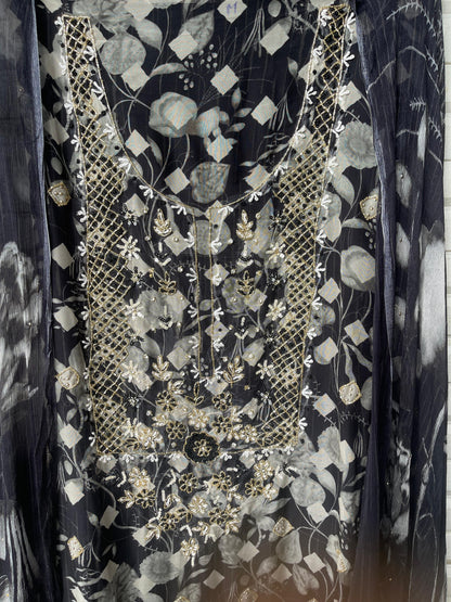 Organza unstitched ladies suit (b)