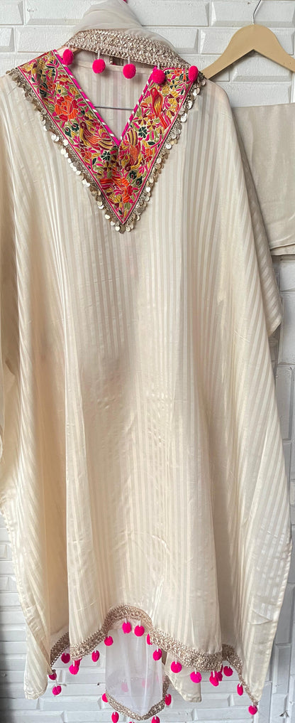 Banarasi shimmer organza silk unstitched ladies suit Rc17815