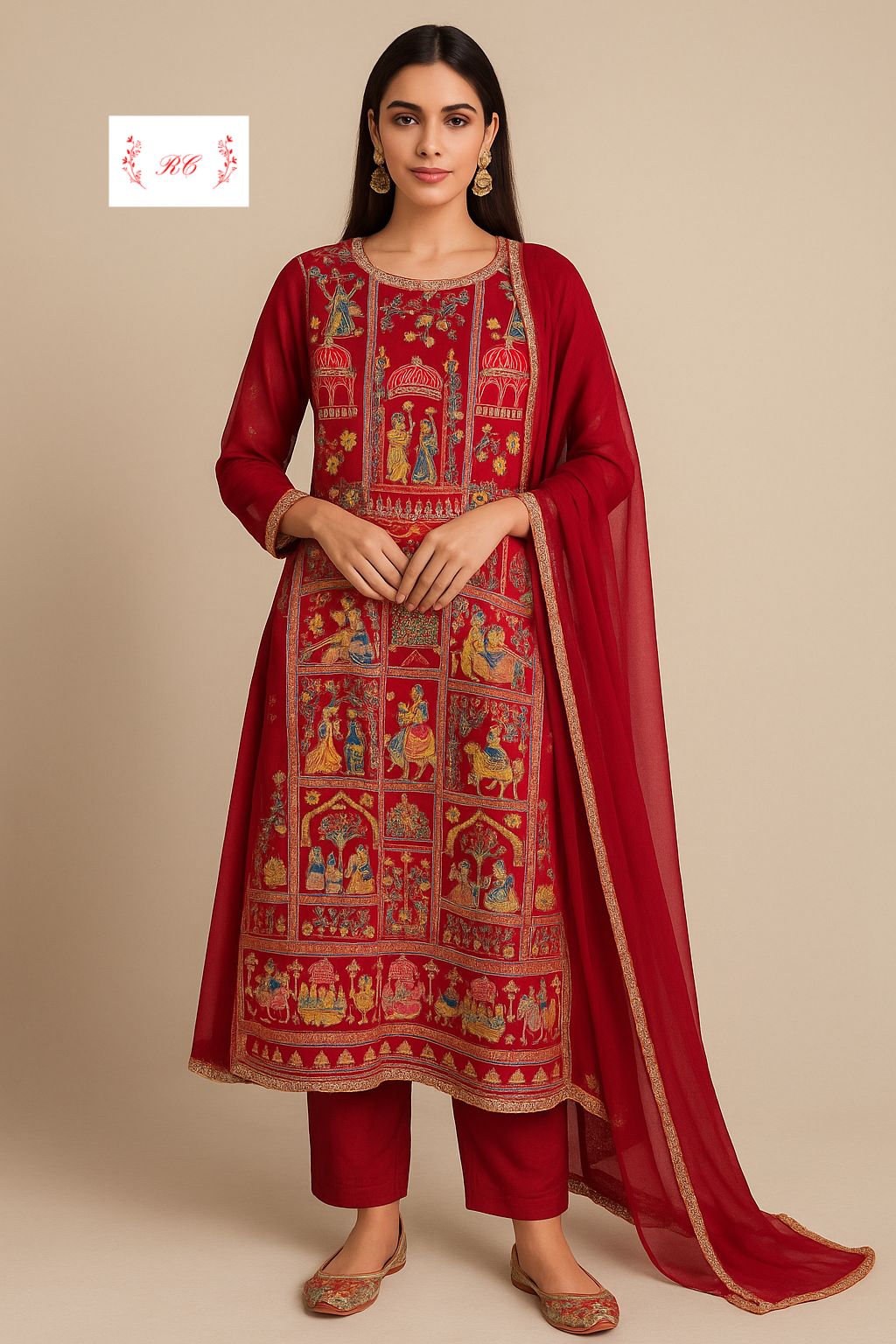 Satin crepe unstitched ladies suit Rc18834 (b)