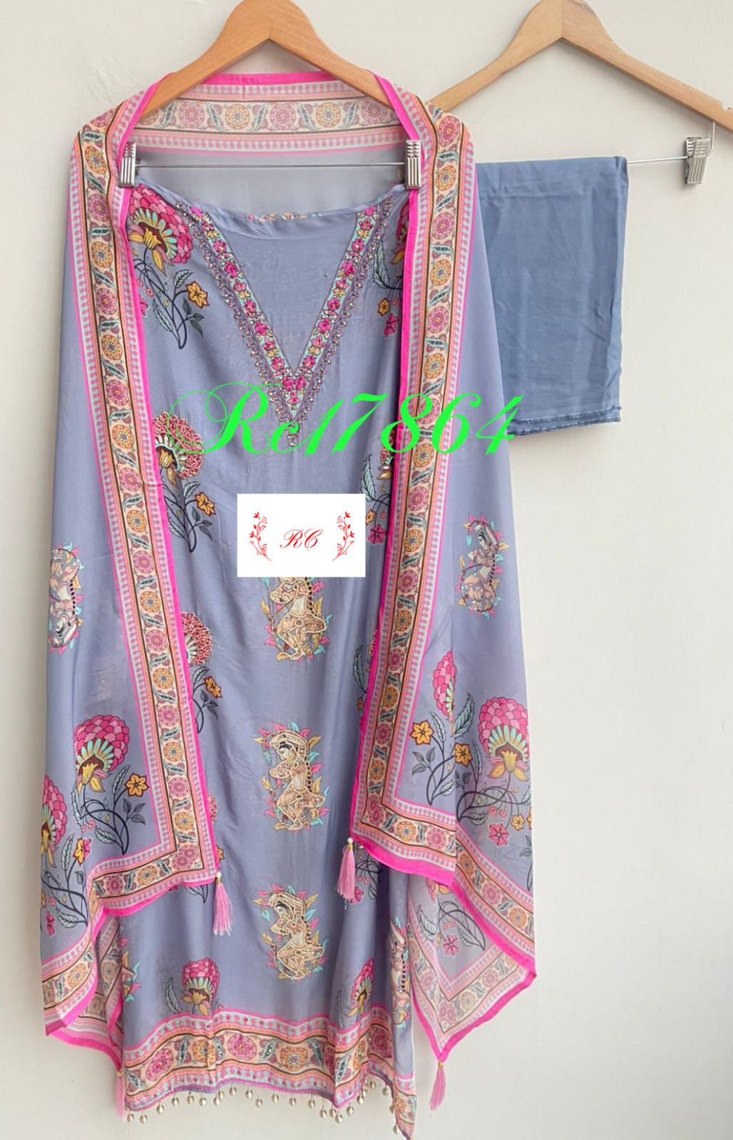 Soft Organza Unstitched Ladies Suit RC-17864 – view 8