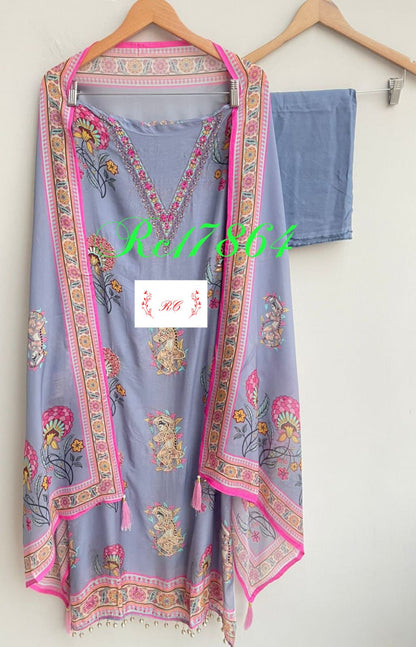 Soft Organza Unstitched Ladies Suit RC-17864 – view 8