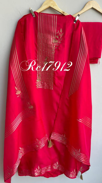 Banarasi tassar silk unstitched ladies suit Rc17905 (c)