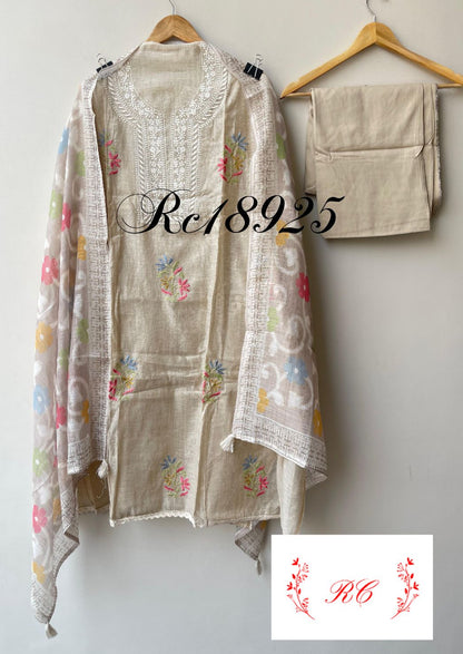 Mul chanderi unstitched ladies suit Rc18925