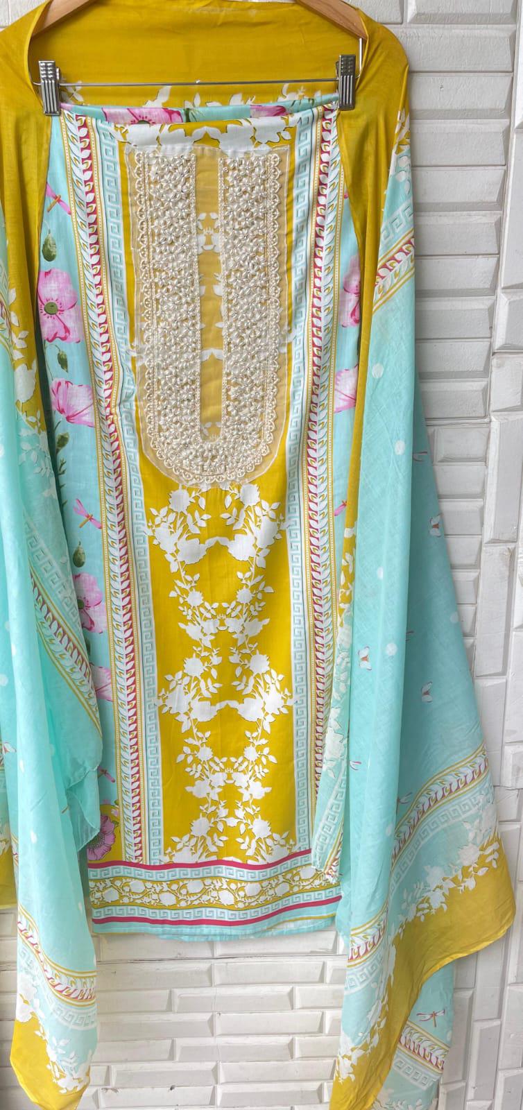 Cotton Printed Unstitched Ladies Suit Rc17241